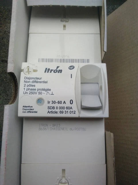 Disjoncteur Branchement EDF Itron 4P 30-60A - Sélectif 500mA, Type SDB IV 500 60A S