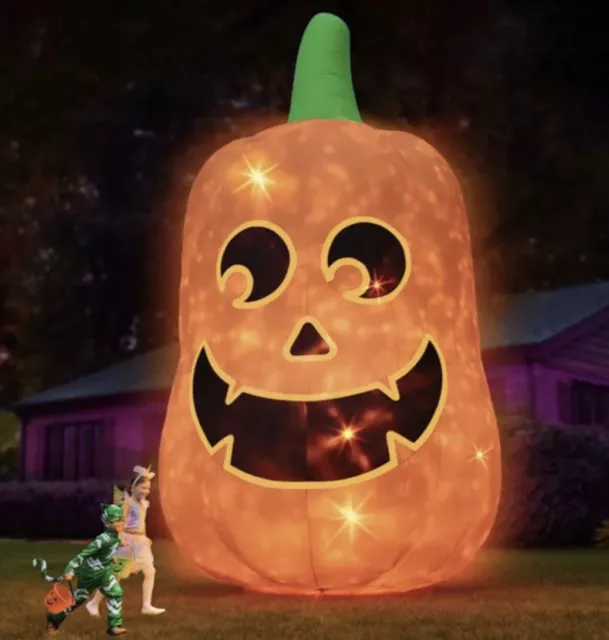 Inflatable 16' Jack O' Lantern LED Illuminated Glow Halloween Decoration Pumpkin