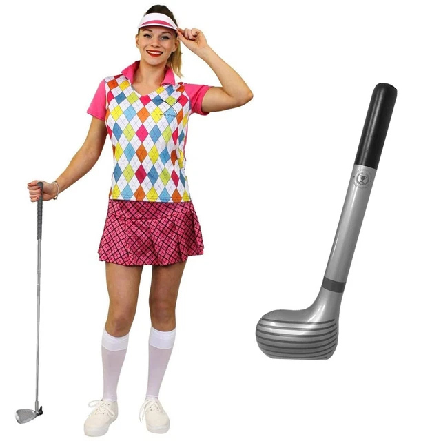 LADIES GOLF GOLFING Fancy Dress Pink Pub Hen Night Do Party Golfer Crazy  Womens 19.99 - PicClick UK
