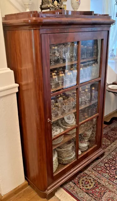 Biedermeier Vitrine In Mahagoni um 1820 Bücherschrank Schrank antik