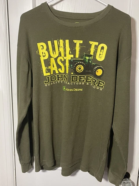 John Deere Men's Thermal Large LG Long Sleeve Shirt Built To Last EUC Quality