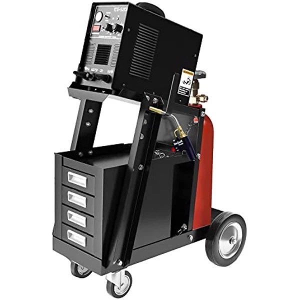 Welding Cart; Portable Cart with Drawers 4-Drawer Cabinet and 2 Safety Chains