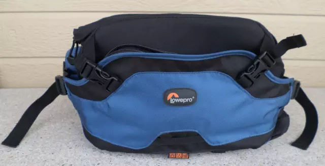 The Lowepro Inverse 100AW Blue and Black Waistpack  Weather Proof Camera Bag