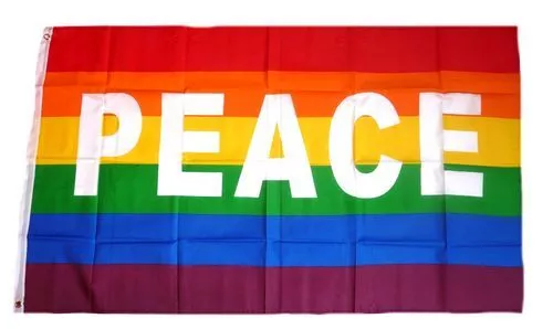 Flagge / Fahne Peace Regenbogen Hissflagge 90 x 150 cm