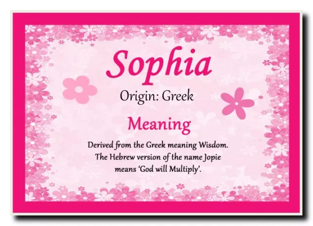 Sophia Personalised Name Meaning Jumbo Magnet