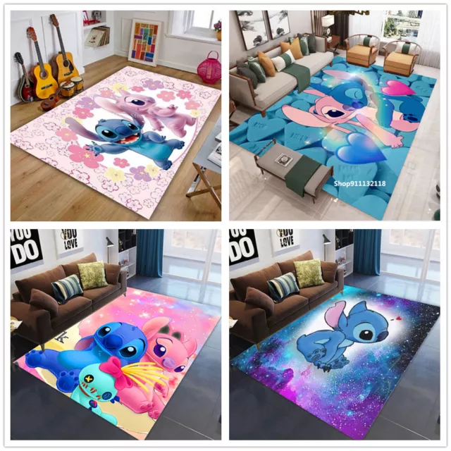 Kids Stitch 3D Rug Anti-Slip Doormat Boys Girls Bedroom 3D Carpet Floor Mats