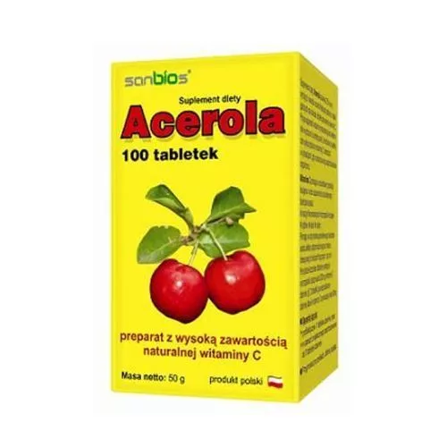 ACEROLA 500mg NATURAL VITAMIN C TABLETS 100 SANBIOS from POLAND