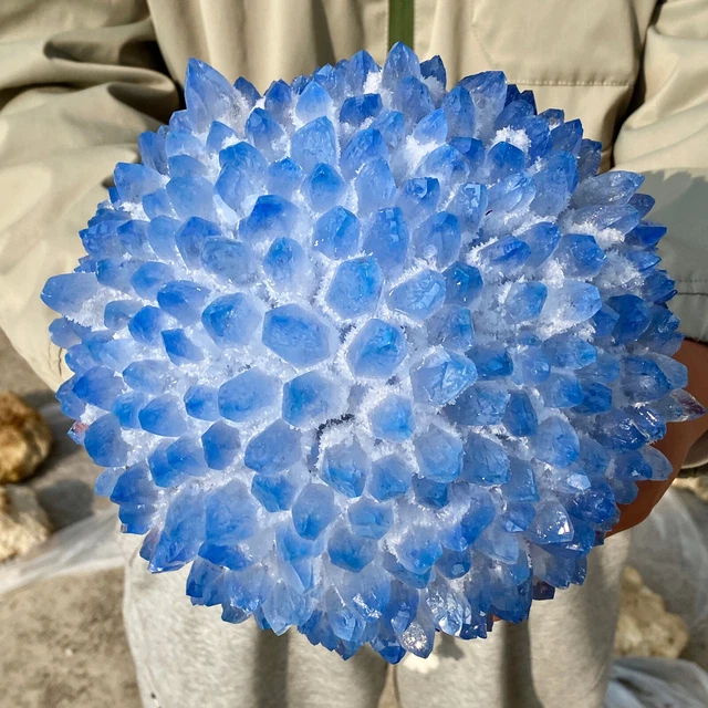 11.9LB New Find BLUE Phantom Quartz Crystal Cluster Mineral Specimen Healing 8
