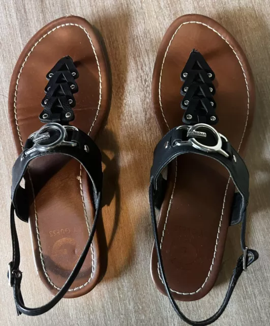 Guess Sandals Women's Size 7. 5 GG Liberty Natural Black Flats