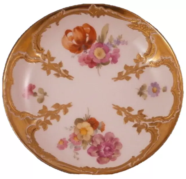 KPM Berlín Porcelana Art Nouveau Floral Platillo Porzellan Untertasse Neuzierat