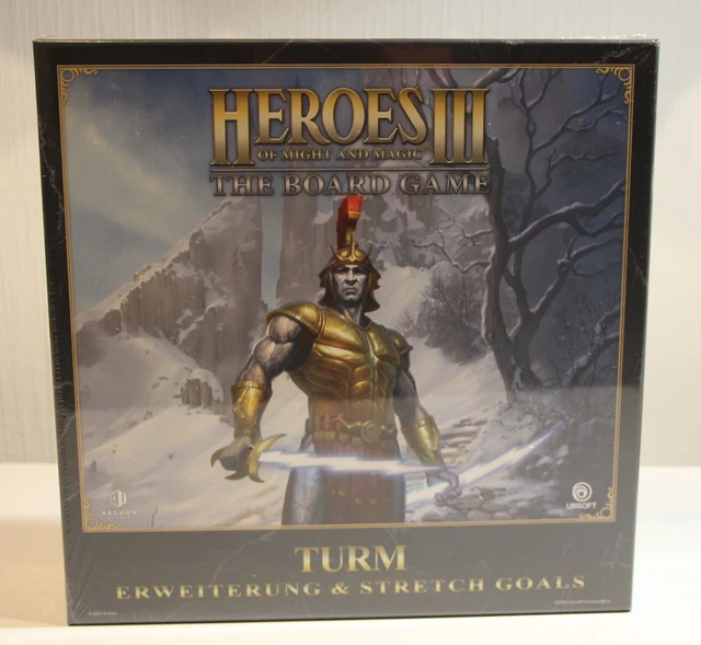 HEROES OF MIGHT and Magic III Kickstarter Brettspiel TURM Erw. + Stretchgls OVP EUR 45,00
