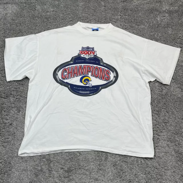 St. Louis Rams Super Bowl XXXIV 2000 Champions Mens T-shirt Size 2XL