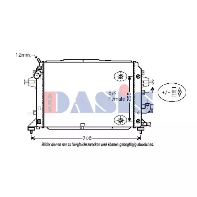 AKS DASIS Radiatore Acqua Motore Saldato per Opel Zafira B A05 1.7 CDTI