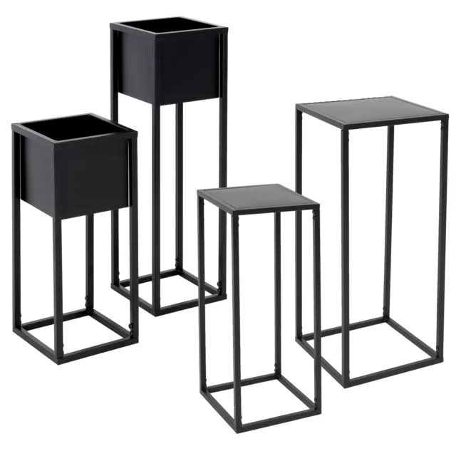 Set de soportes de plantas metal negro para flores de balcón / terraza a elegir