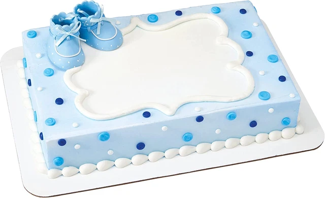 Decoset® Blue Baby Booties Cake Decoration, 1 Piece Cake Topper, for Baby Shower