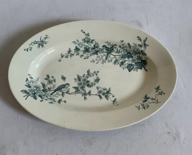 plat ovale ancien faience de longwy modele Mignon tbe