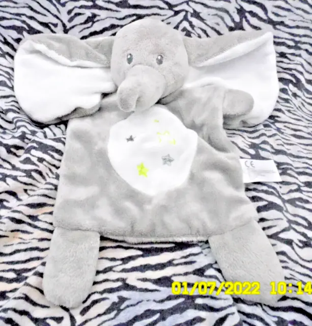 🐞/  Doudou Plat C Et A Simba Toys Nicotoy Elephant Gris Blanc Etoile Etat Neuf
