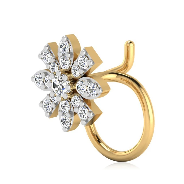 925 Pure Sterlingsilber & Cz Diamant Rhodium Nase Nadel Für Damen & Mädchen