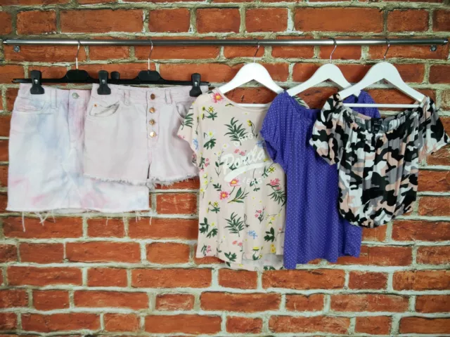 Girls Bundle Age 10-11 Years M&S H&M Denim Skirt Shorts Top T-Shirt Kids 146Cm