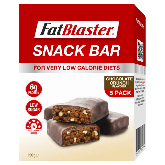 FatBlaster Very Low Calorie Diet Snack Bar 5 x 30g (150g) Chocolate Crunch VLCD