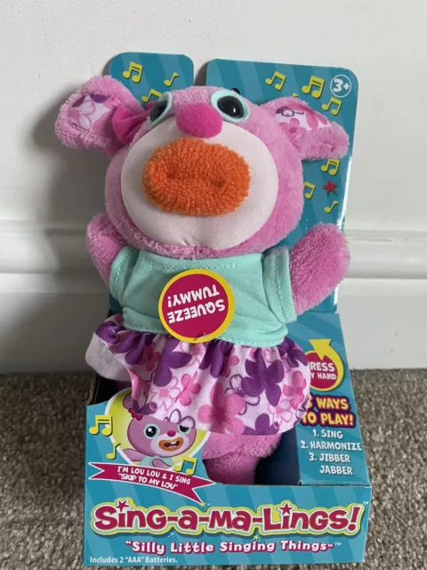 Sing A Ma Lou Lou Pink Singing Plush Soft Toy Teddy NEW