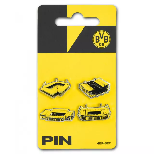 Borussia Dortmund Pin 4er Set - Stadion - Anstecker Button BVB 09