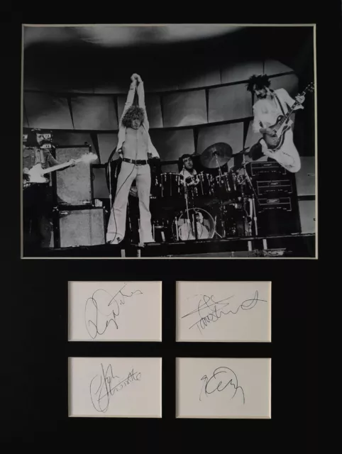 THE WHO AUTOGRAPH photo display Roger Daltrey Pete Townshend Keith Moon