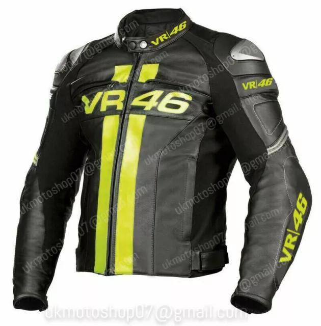 VR-46 Rennen Leder Biker Jacke Biker Lederjacke MOTOGP Motorrad Lederjacke 50,54