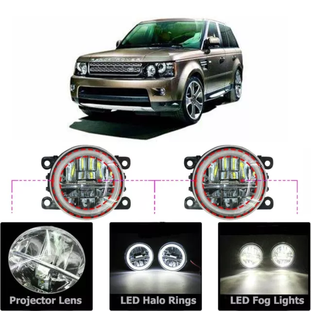 LED Fog Light Kit Angel Eye Rings DRL Daytime Running Lamp Fit For  Range Rover