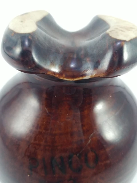 Pinko #63 High Voltage Saddle Brown Porcelain Insulator 7