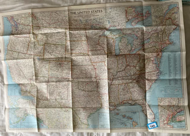 Vintage 1956 Map of The United States