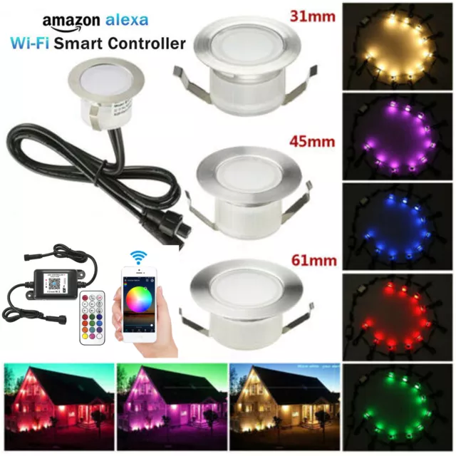 WIFI RGB/RGB+Warmweiß Boden Einbaustrahler LED Leuchte Außenlampe Minispots DE
