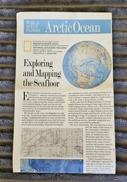 Vintage 1990 National Geographic Arctic Ocean Exploring and Mapping the Seafloor
