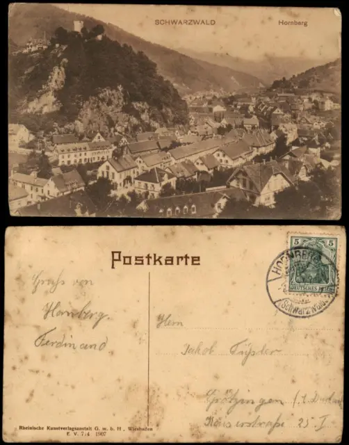 Ansichtskarte Hornberg Panorama-Ansicht 1910/1907