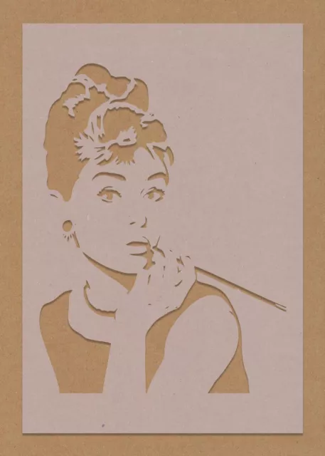 Audrey Hepburn Stencil Celebrity Film Star Vintage Shabby Chic