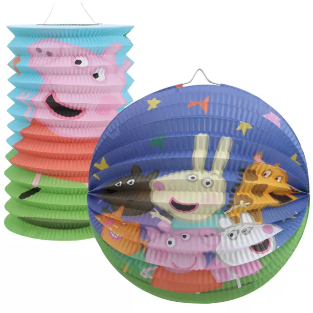 2x Faltlaterne - Ballon- und Zuglaterne für Kinder - Papierlampion Peppa Pig