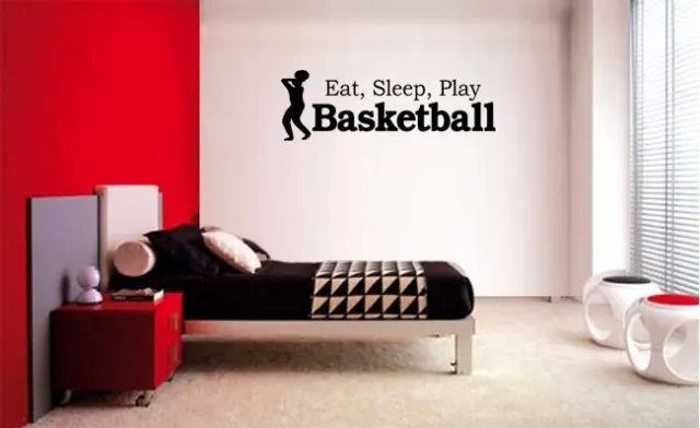 Eat Sleep Play Basketball Vinyl Wall Decal Lettering Decor Sticker Room Sports