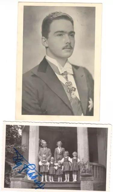 Otto von Habsburg - Originalautogramm auf Familienfoto um 1960