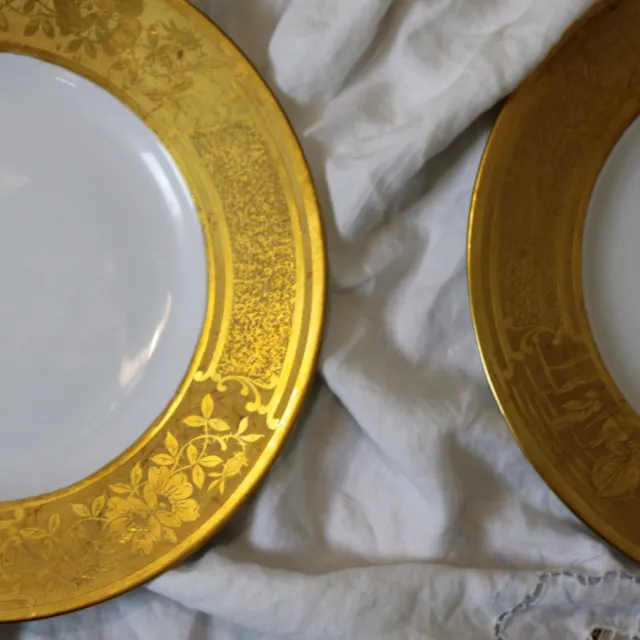 Vintage Dinnerware Plates Royal Bavarian Hutschenreuther Selb Gold Dinner Rare 3