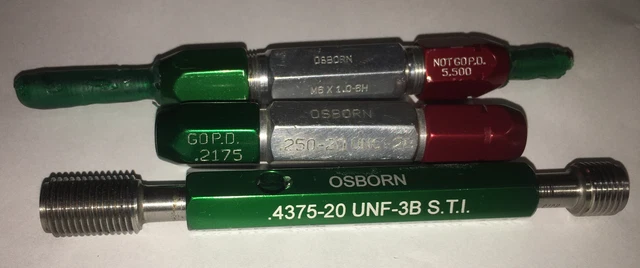 3 OSBORN  Thread  Ring Plug Set Gage -