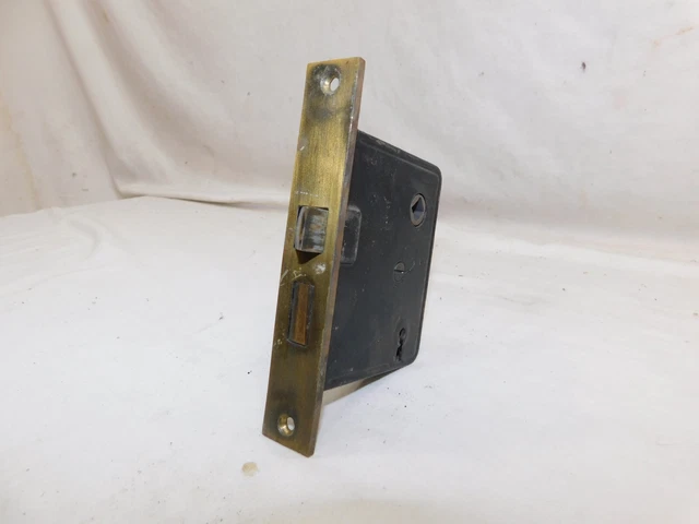 1900's DOOR MORTISE LOCKSET Solid Brass CRAFTSMAN Style Original ORNATE