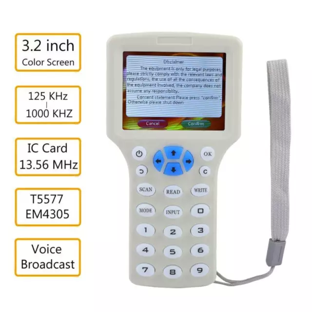 Card RFID Scanner ID IC Reader Writer USB - Copy Encrypted 8-Frequency