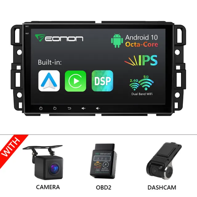 CAM+DVR+OBD+Android Car Stereo FM Radio GPS Navigation CarPlay For GMC Chevrolet