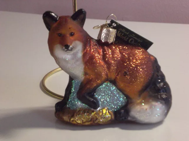 Old World Christmas "Red Fox"  Glass Ornament