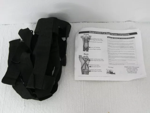 Primal Vantage Co Model 6004 Black Adjustable 300lb Full Body Safety Harness