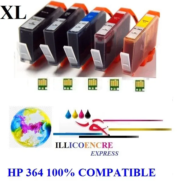 Ink Cartridge Compatible HP 364 for Printer Photosmart 5510 5515
