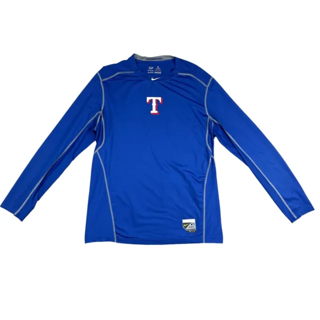 New Nike Pro Combat HyperCool Fitted SS MLB Texas Rangers Base Shirt Jersey