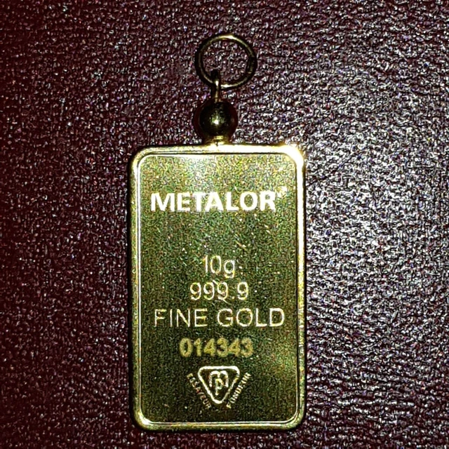 Pendentif Lingot En Or 24 Carats Avec Bélière Or 18 Carats - Occasion - Fabriqué En France