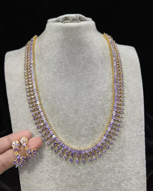 AA+ Desine Bollywood Indian Bridal Party Cz Long Neckles Set Wedding Women AC-20