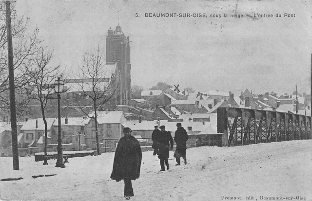 Cpa 95 Beaumont Sur Oise Under The Snow The Bridge Entrance